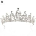 thumbnail image 1 of WNPXQNT Wedding Hair Tiara Crystal Bridal Tiara Crown Silver Earring Tiaras Veil Accessorie Color Wed Diadem M2I7 Necklace Hair We Crown T6A7, 1 of 1