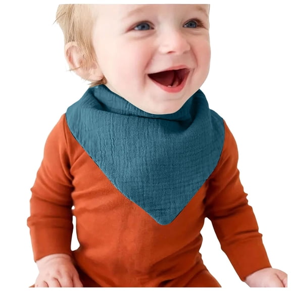 WNVMWI Baby Bibs Newborns Adjustable Snap Bandana Infants Soft Muslin Cotton Drool Towel Burp Cloth Navy