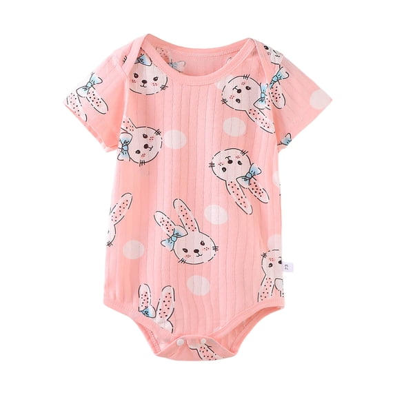 WNVMWI Baby Girl Short Sleeve Bodysuit Infant Summer Romper Newborns Casual Daily Onesie with Snap Closure 3-6 Months Red