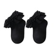 thumbnail image 1 of WNVMWI Baby Girls Ruffle Lace Trim Ankle Socks Infant Mesh Cute Dance Sock Childrens Stretch Loose Cuff Footwear 3-5 Years Black, 1 of 4