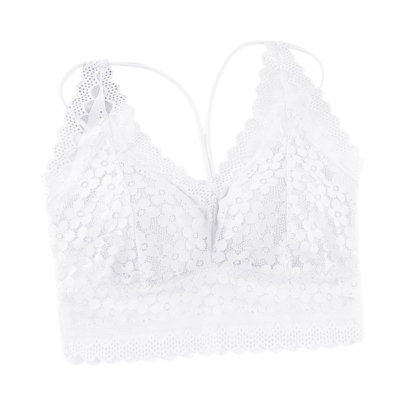 WNVMWI Bralettes for Women V Neck Backless Solid Color Sleeveless Lace Fashion Bra Seamless Tank