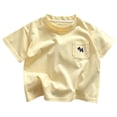 thumbnail image 1 of WNVMWI Childrens Short Sleeve Basic Tees Toddler Boys Summer Cotton Tshirts Kids Crew Neck Going Out Tops 18-24 Months Yellow, 1 of 3