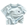 thumbnail image 1 of WNVMWI Childrens Short Sleeve Basic Tees Toddler Boys Summer Cotton Tshirts Kids Crew Neck Going Out Tops 2-3 Years Blue, 1 of 3