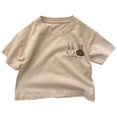 thumbnail image 1 of WNVMWI Childrens Short Sleeve Tshirt Toddler Boys Summer Crew Neck Basic Tees Kids Cotton Loose Fit Cute Tops 9-10 Years Khaki, 1 of 3