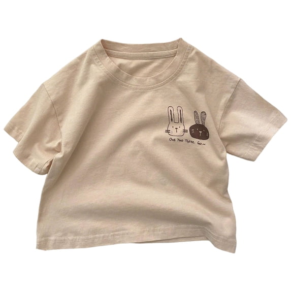WNVMWI Childrens Short Sleeve Tshirt Toddler Boys Summer Crew Neck Basic Tees Kids Cotton Loose Fit Cute Tops 9-10 Years Khaki
