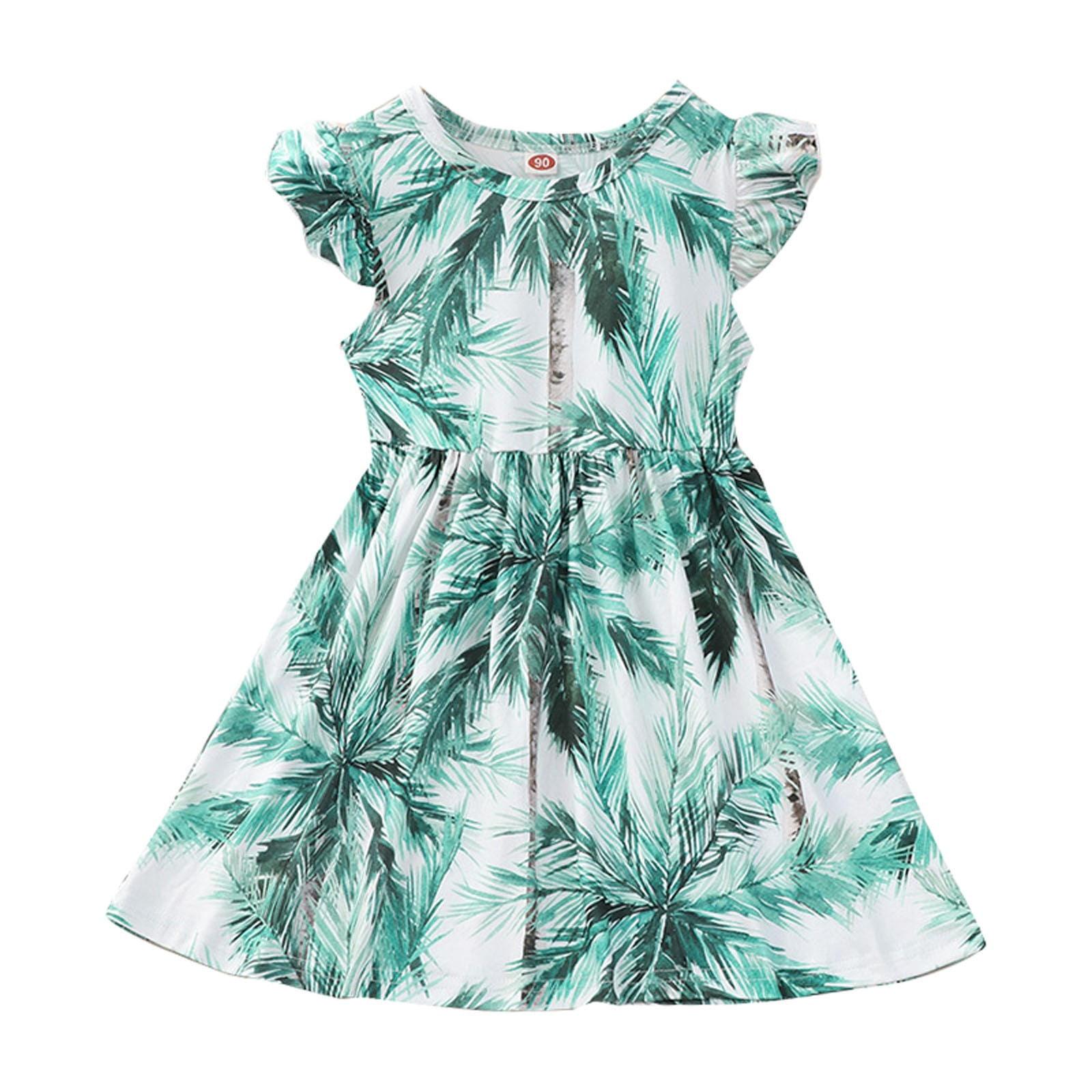 Girls Liva Mint Green Gillet With Dark Blue Floral Printed Top And Palazzo