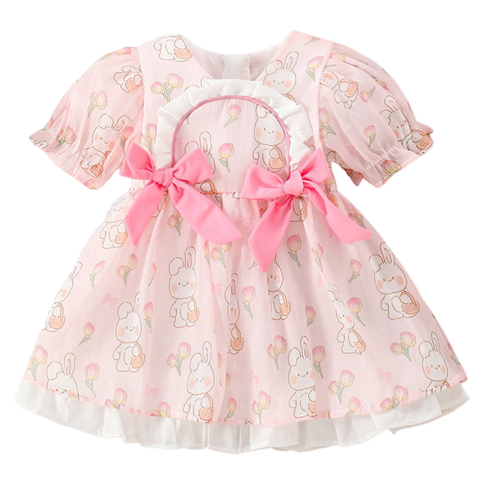 WNVMWI Girls Clothing Pink Toddler Girls Kids Girls Short Sleeve Dress ...