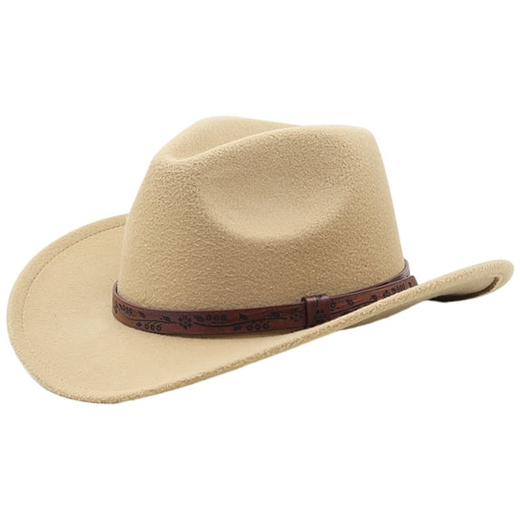 WNVMWI Kids Sun Hat Toddler Cowboy Hats Classic Western Style Felt Cap for Girls Boys Performance and Party Beige 3-8 Years