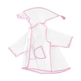 thumbnail image 1 of WNVMWI Kids Transparent Cape Rain Poncho Toddlers Waterproof Hooded Rain Coat Boy Girl Reusable Raincoat 5-6 Years Pink, 1 of 4