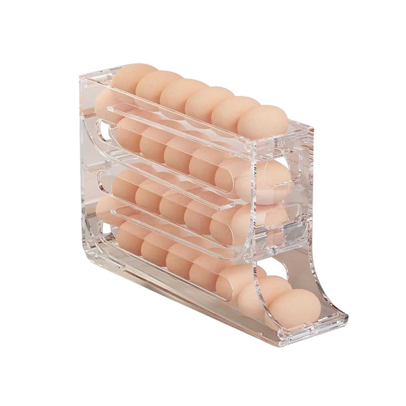 WNVMWI Large Capacity Auto Rolling Egg Holder for Refrigerator 4 Tiers