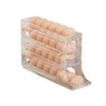 WNVMWI Large Capacity Auto Rolling Egg Holder for Refrigerator 4 Tiers