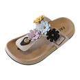 thumbnail image 1 of WNVMWI Little Girls Flip Flops Toddlers Summer Platform Sandals Kids Soft Soled Thong Sandal Childrens Beach Slippers Beige Size 7, 1 of 5