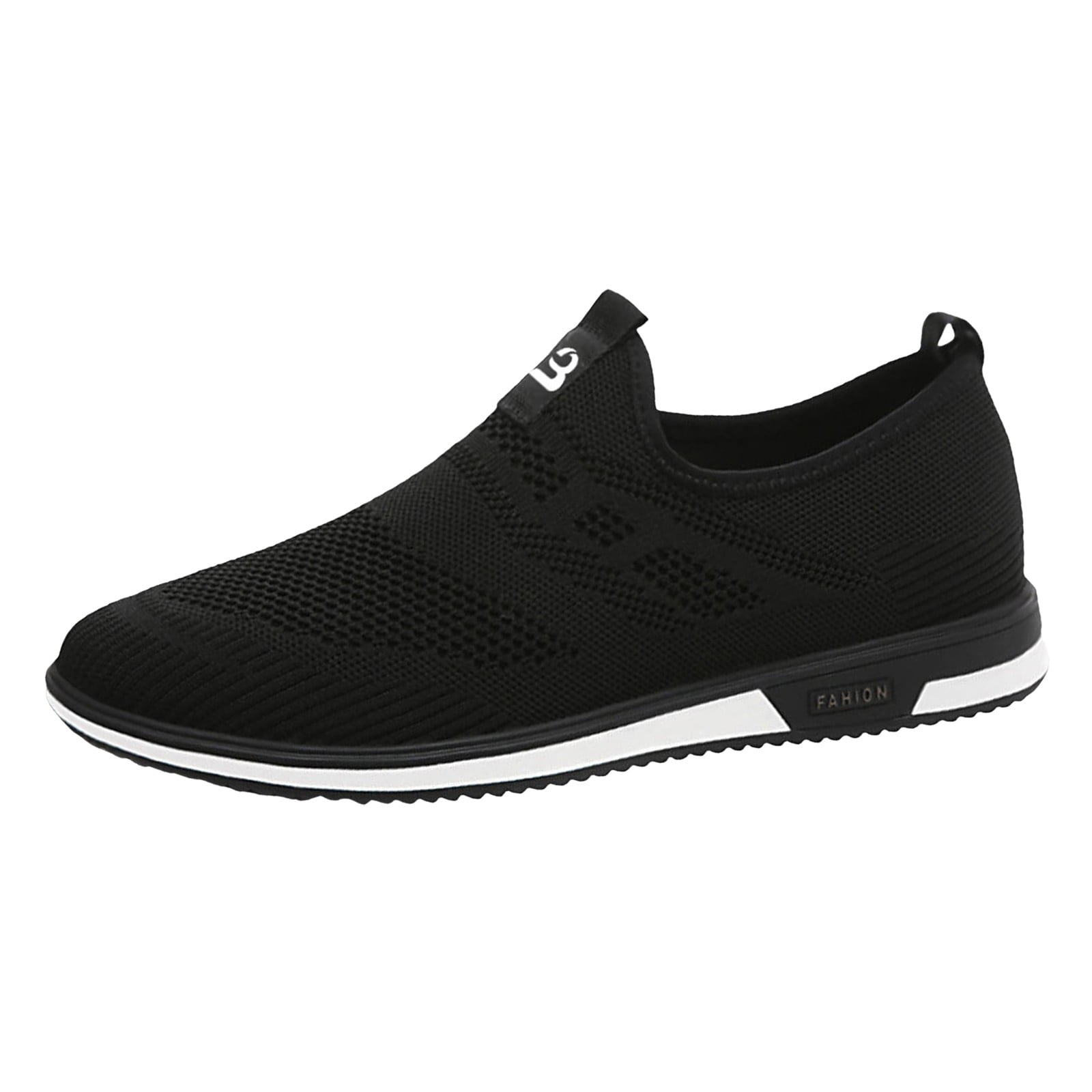 WNVMWI Mens Shoes Black Sneakers Mens Work Boots Leisure Men's Shoes Breathable Spring Summer Casual Mesh Sports Shoes One Foot Lazy Shoes Flat Sole Single Shoes for Men Size 43