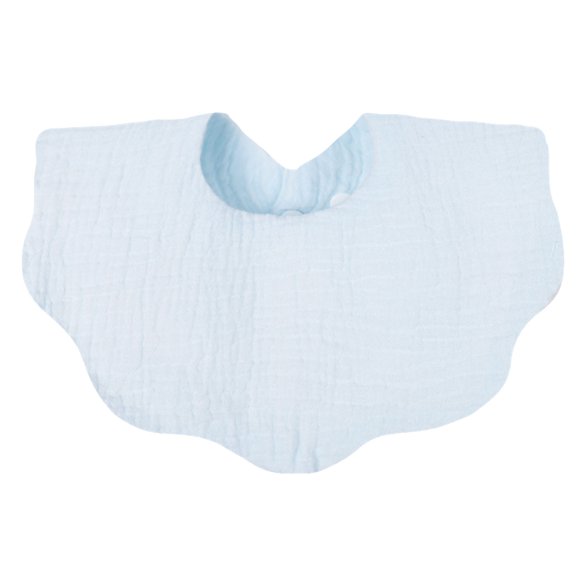 WNVMWI Newborn Cotton Muslin Bibs Baby Snap Absorbent Drool Towel Infant Feeding Teething Reusable Bib Blue