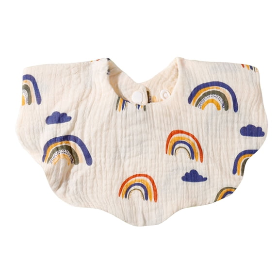 WNVMWI Newborn Cotton Muslin Bibs Baby Snap Absorbent Drool Towel Infant Feeding Teething Reusable Bib Dark Blue