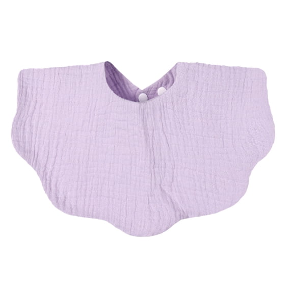 WNVMWI Newborn Cotton Muslin Bibs Baby Snap Absorbent Drool Towel Infant Feeding Teething Reusable Bib Light Purple