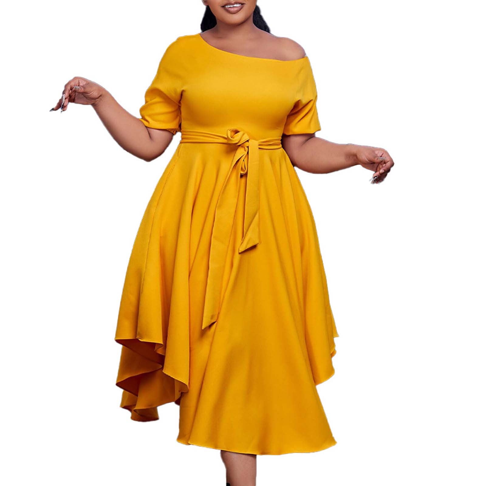 Mustard colored plus size dress hotsell