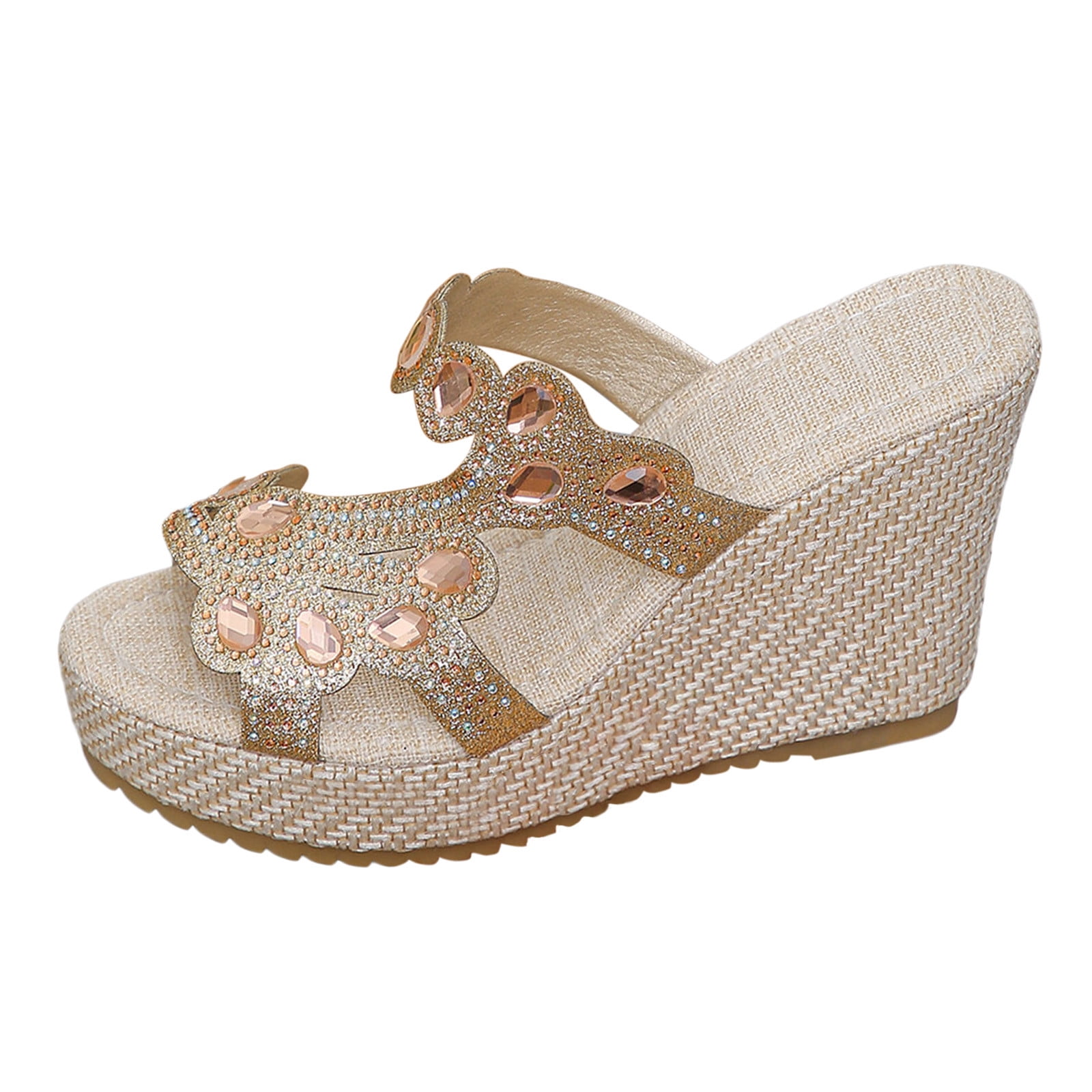 WNVMWI Sandals Women Heeled Sandals Summer Espadrille Sandals Rose