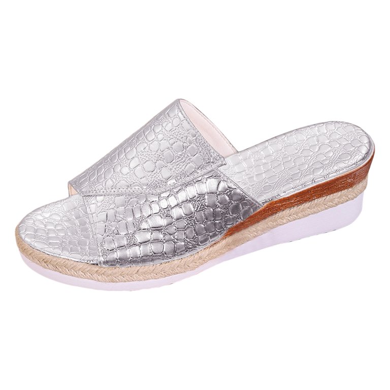 WNVMWI Sandals Women Ladies Dress Sandals Boho Silver Shoes