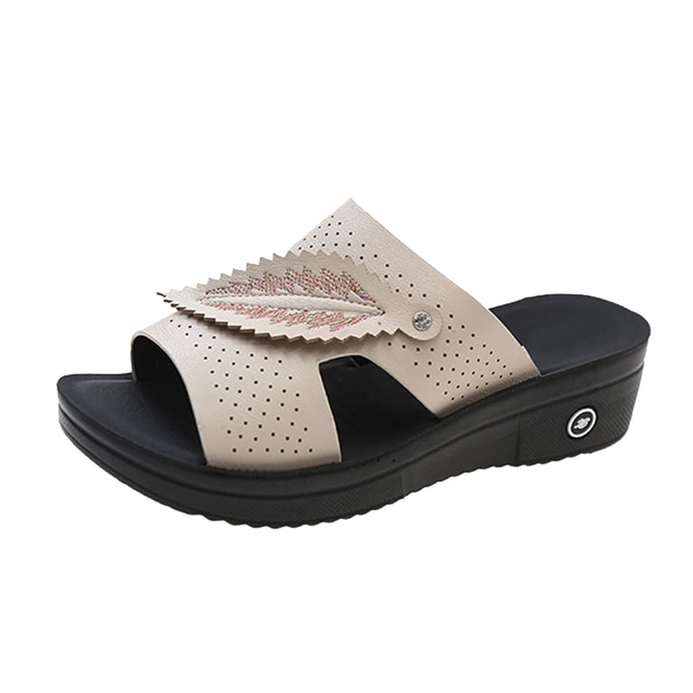 WNVMWI Sandals Women Women's Slippers Beach Wedge Heels for Women