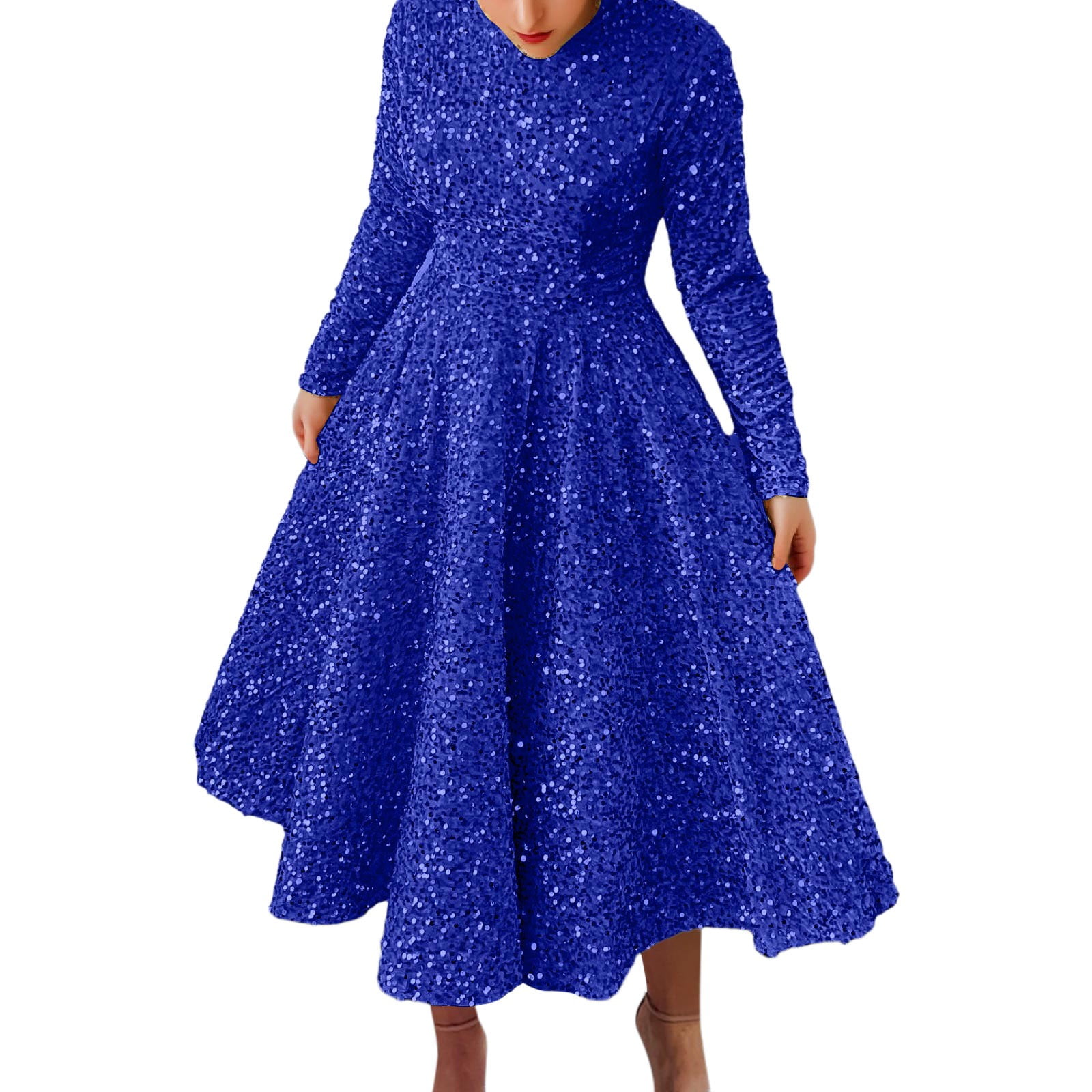 blue sequin dress maxi Designer Sky blue Cinderella gown – Shopping World