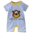 thumbnail image 1 of WNVMWI Summer Infant Clothes Baby Boy Short Sleeve Bodysuit Boys Cotton Going Out Romper Newborn Onesies 0-3 Months Light Blue, 1 of 3