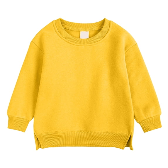WNVMWI Toddler Clothes for Girls Long Sleeve Tops Childrens Crewneck Sweatshirt Kids Casual Pullover Tee Shirts 12-24 Months Yellow