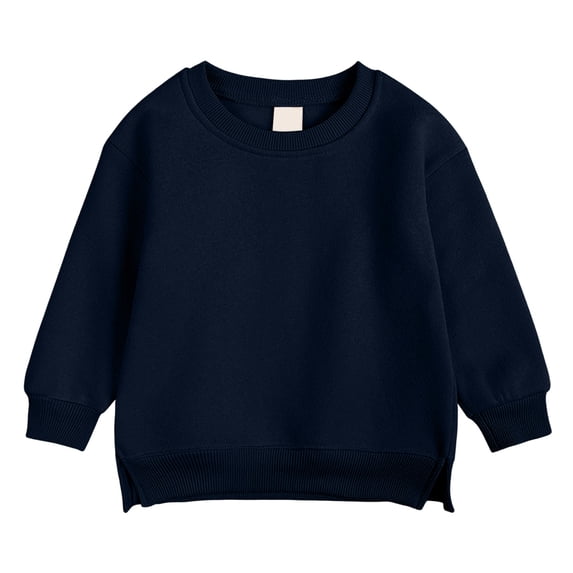 WNVMWI Toddler Clothes for Girls Long Sleeve Tops Childrens Crewneck Sweatshirt Kids Casual Pullover Tee Shirts 9-12 Months Navy