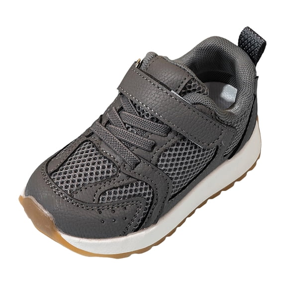 WNVMWI Toddler Girls Mesh Platform Sneakers Kids Hook And Loop Running Shoes Children No Slip Walking Shoe Grey Sizs 8