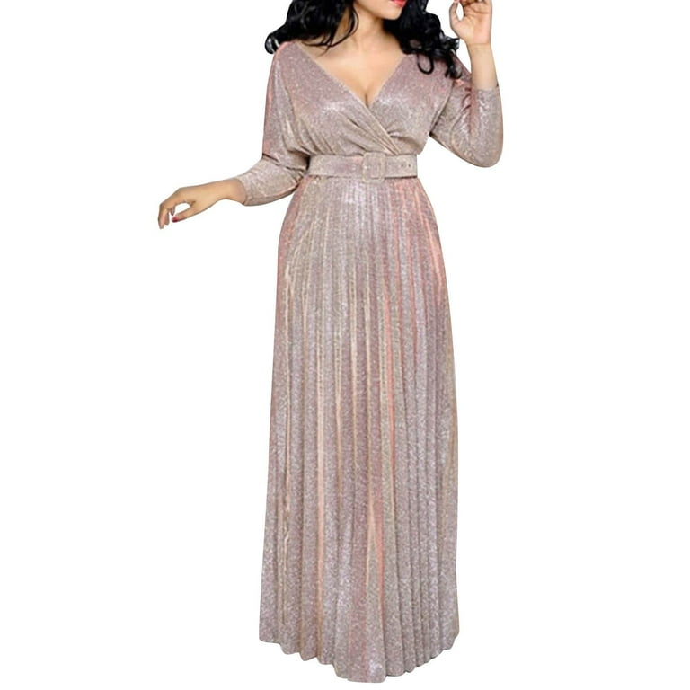 Deep V-Neck Sequin High Waist Evening Dress Deep V-Neck Sequin High Waist Evening Dress