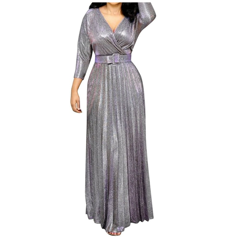 Deep V-Neck Sequin High Waist Evening Dress Deep V-Neck Sequin High Waist Evening Dress