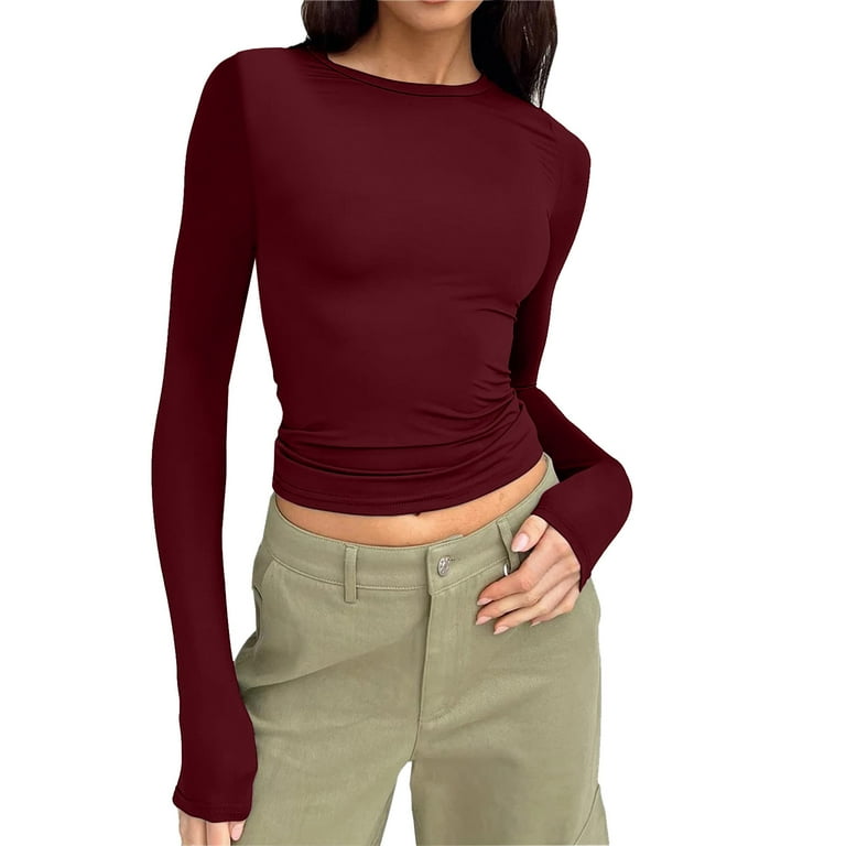 Fashion Solid Color Long Sleeve T-Shirt Fashion Solid Color Long Sleeve T-Shirt