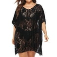 thumbnail image 1 of WNVMWI Womens Swimwear Black Bathing Suit Cover up for Women Plus Size Summer Dresses Mid Length Sleeve Pullover Plus Size Women Dress for Swimsuit Coverup for Women XL, 1 of 8