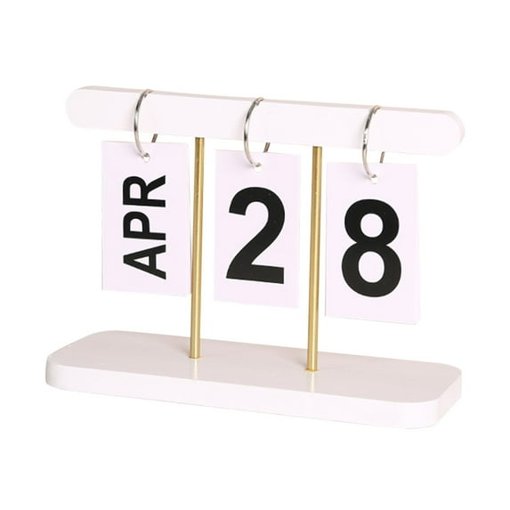WNVMWI Wooden Perpetual Block Calendar for Desk Reusable Flip Chart Perpetual Calendars Wood Month Date Display Block Teachers Students Farmhouse Home Decor Desk Accessories