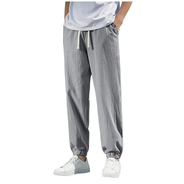 WNYEIME Men s Sweat Pants Fashion Loose Solid Color Casual Elastic Waist Harem Pants Drawstring Plus Size Baggy Athletic Joggers Pants with Pocket Gray XXXL Walmart