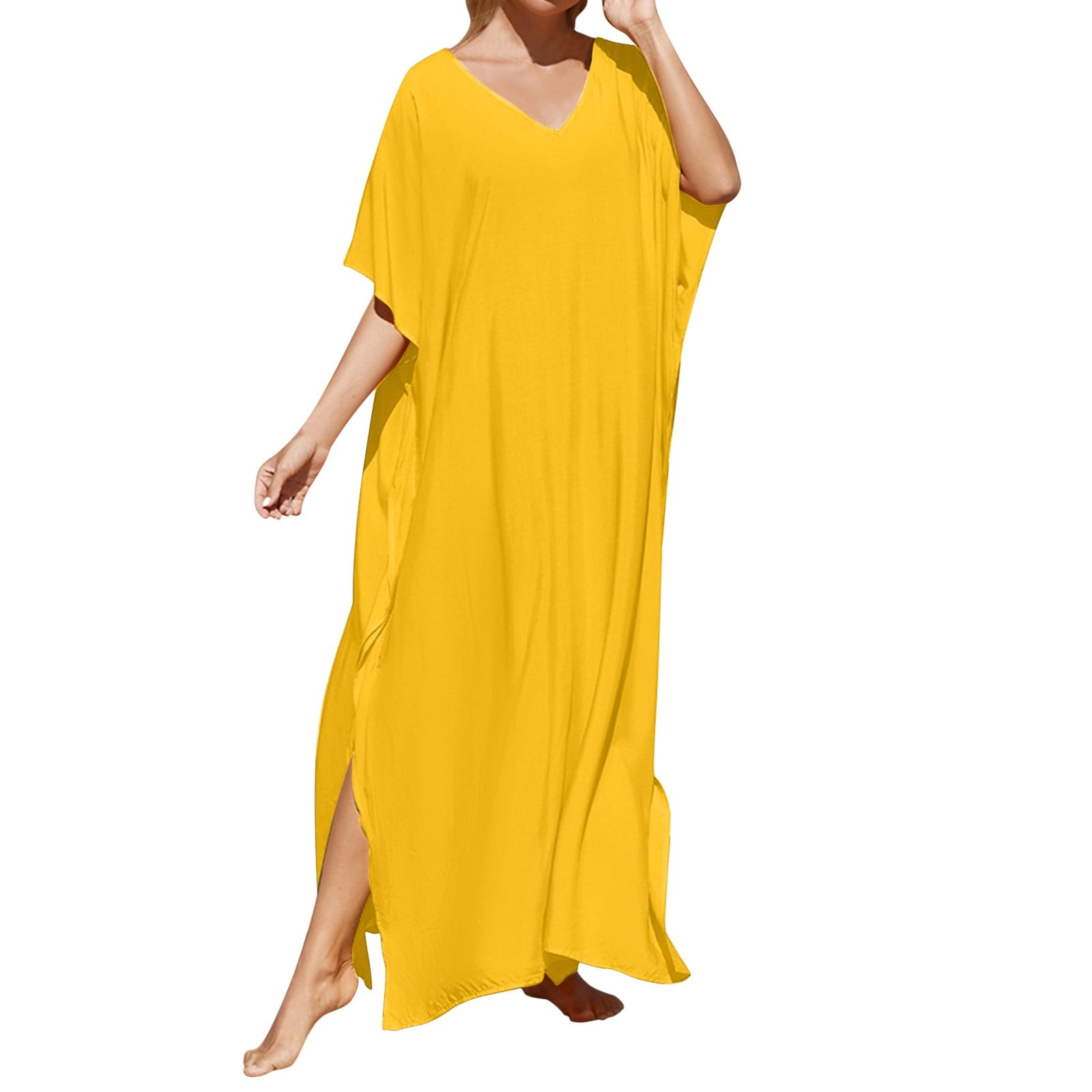 WNgert Womens Swimsuit Cover Up Women's Beach Blouse Gown Loose Size ...