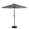 thumbnail image 1 of WO 9 Ft Outdoor Patio Market Table Umbrella with Square Plastic Fillable Base, Black/White Stripe, 1 of 8