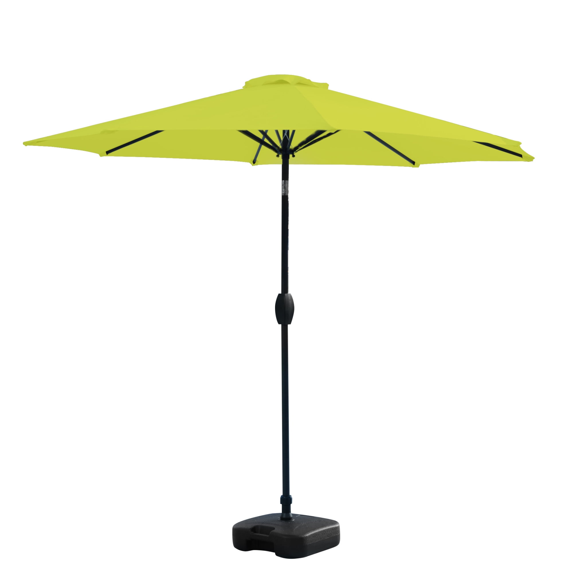 Polytrends Amada 9 ft. Patio Umbrella with Fillable Base Lime Green