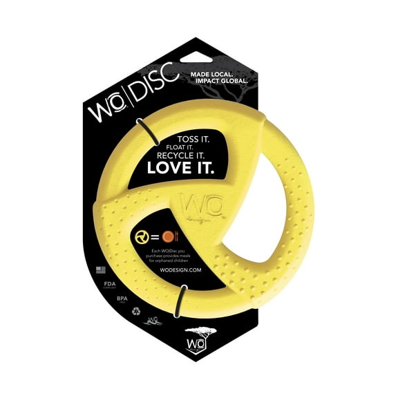 WO Disc Yellow Frisbee Toy for Dogs