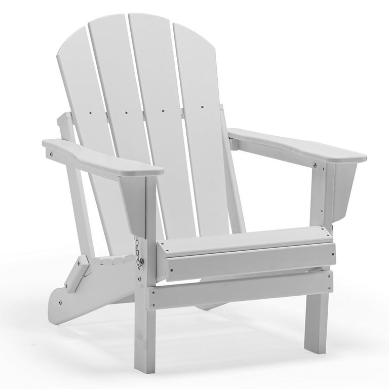 WO Outdoor Folding Poly Adirondack Chair White Walmart