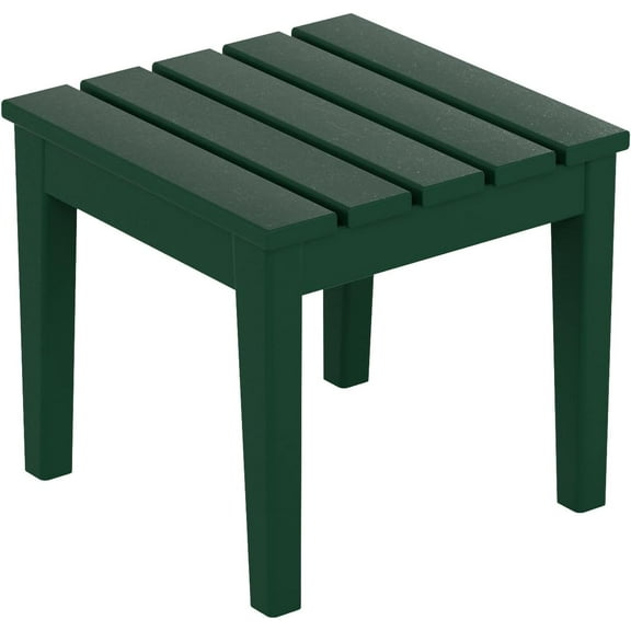WO Shoreside Modern 18" Outdoor Patio Side Table (Dark Green)