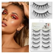 WOAHU Lash ClustersEyelashes 8d Style Natural Look Faux Mink Eyelashes Handmade Thin False Eyelashes 5 Pairs Cat Eye