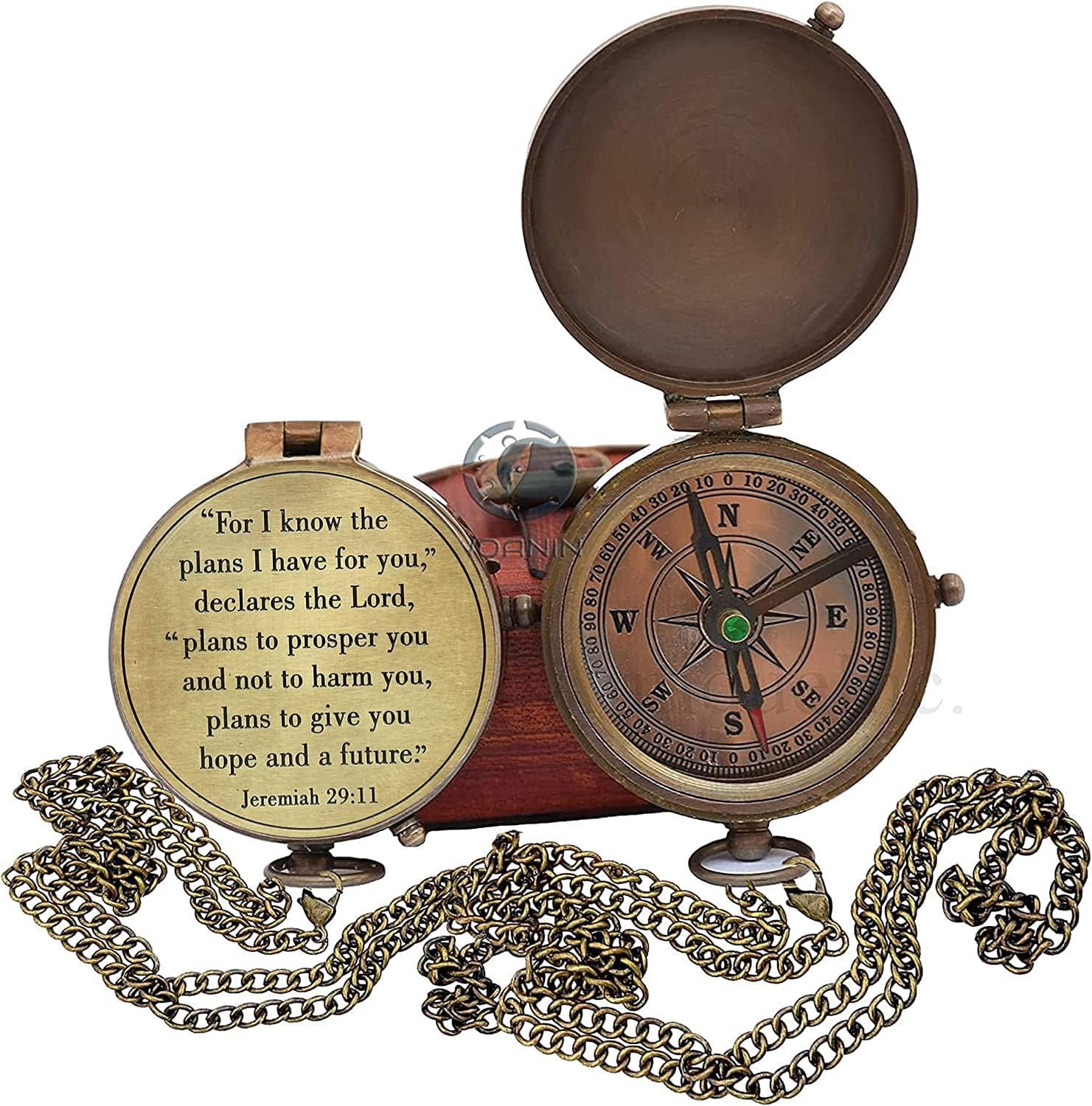 WOANIN Brass Compass Gift to My Son/to Our Son/Nautical Gift for Son from Dad/Gift to Son from Mom A Perfect and Unique Gift with Leather Case