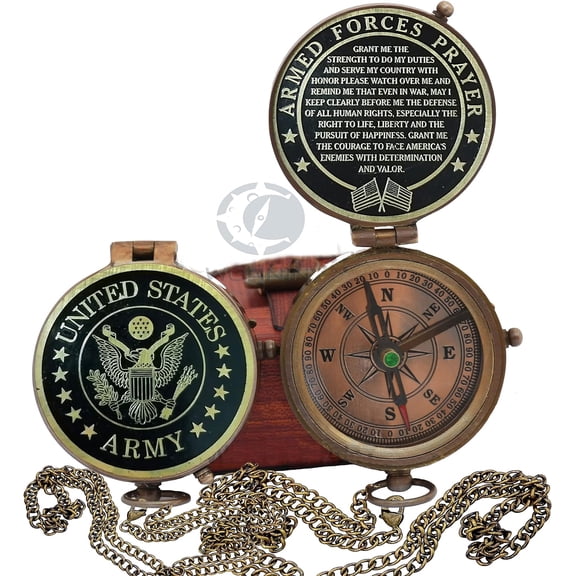 WOANIN Compass Gift for U.S Army, U.S Air Force, Engraved Navy Compass, Navy Gift, Navy Brass Compass, Retirement Gift, Personalized Compass, Antique Compass