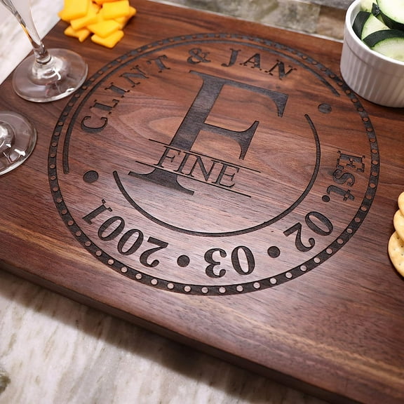WOANIN Personalized Wedding Anniversary Cutting Board, Makes for a Great Christmas Gift - Wedding Gift - Anniversary Gift