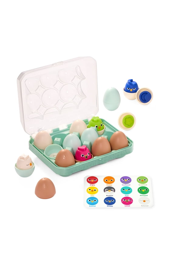Sort & Match Eggs Color & Shape Plastic Sorter Set Educational Puzzle Play for 18 Months +