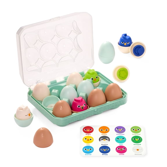 Battat Sort & Match Eggs Color & Shape Plastic Sorter Set Educational Puzzle Play for 18 Months +