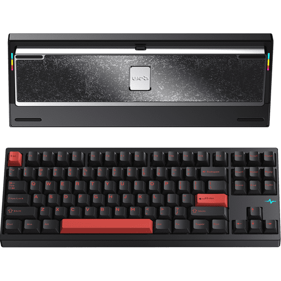 WOBKEY Crush 80 Reboot CNC Aluminum 5-second Quick Release Tri-Mode Mechanical Keyboard, Hot-Swappable Custom Keyboard, Doubleshot PBT, VIA Compatible, TKL RGB Backlit Gaming keyboard