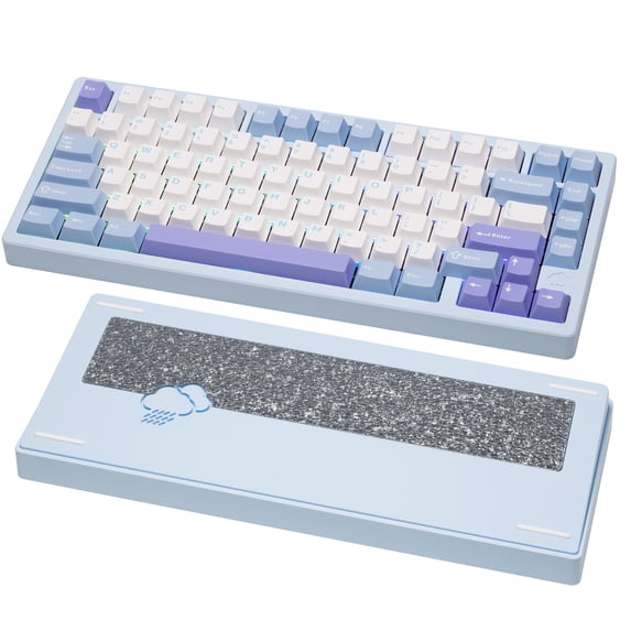 WOBKEY Rainy75 75% CNC Aluminum Tri-Mode Custom Mechanical Keyboard, 75% ASIN Layout, Hot-Swappable, Gasket Mount, RGB Backlit, QMK/VIA Compatible