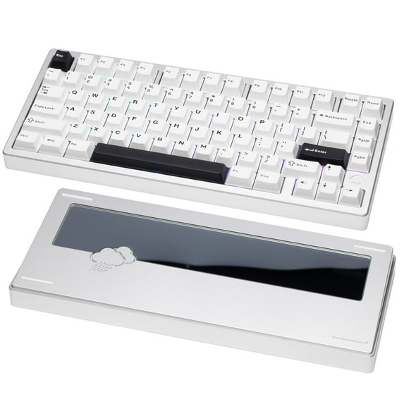 WOBKEY Rainy75 75% CNC Aluminum Tri-Mode Custom Mechanical Keyboard, 75% ASIN Layout, Hot-Swappable, Gasket Mount, RGB Backlit, QMK/VIA Compatible